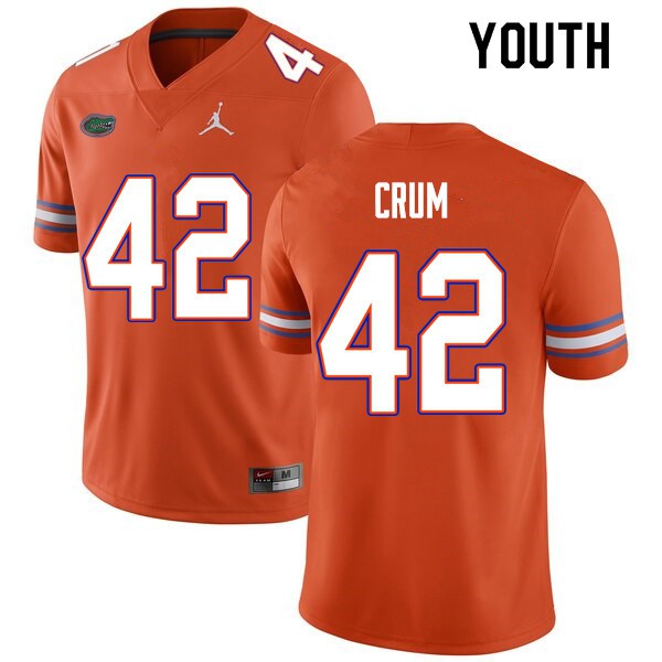 Youth #42 Quaylin Crum Florida Gators College Football Jerseys Orange